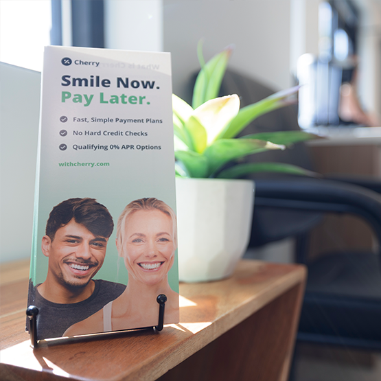 Cherry Financing pamphlets in the reception area of Goodlettsville Smiles