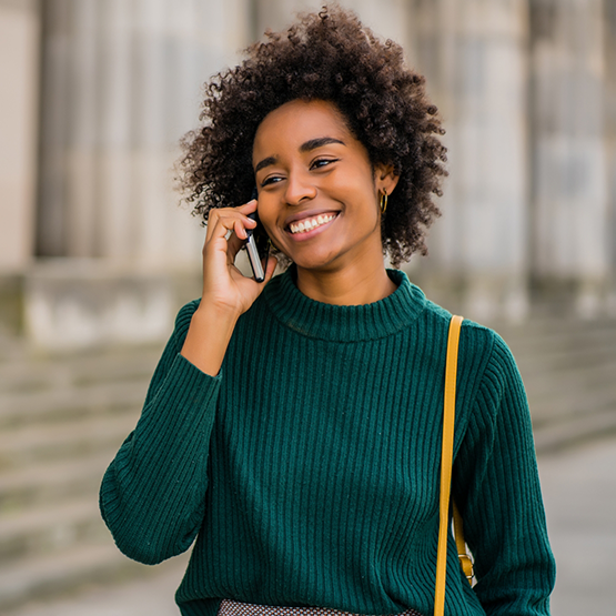 Person talking on the phone with their Guardian dentist in Goodlettsville