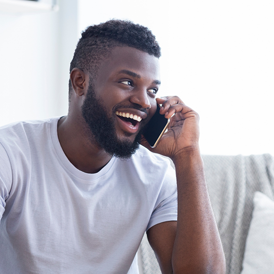 Man talking on the phone with his MetLife dentist in Goodlettsville
