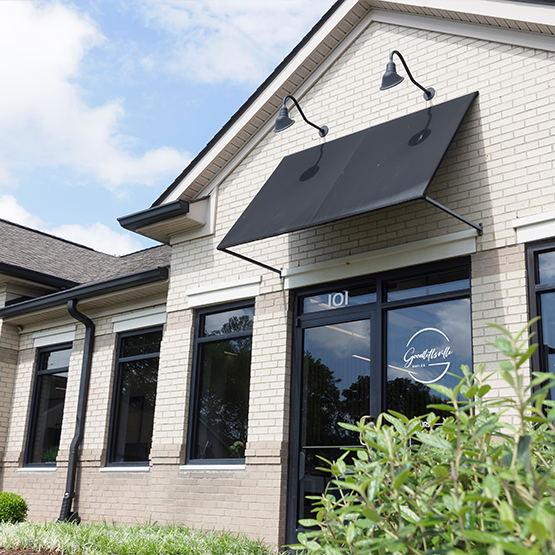 Small garden in front of the entrance to Goodlettsville dental office